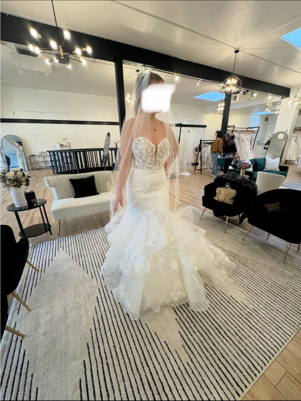 Elegant Justin Alexander White Mermaid Lace Wedding Dress NWT - Picture 2 of 15